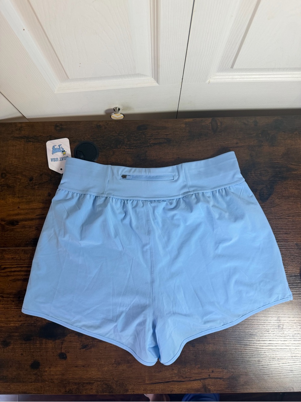 GOAT USA Women's Performance Athletic Running Shorts Light Blue NWT Size Large - Picture 6 of 12